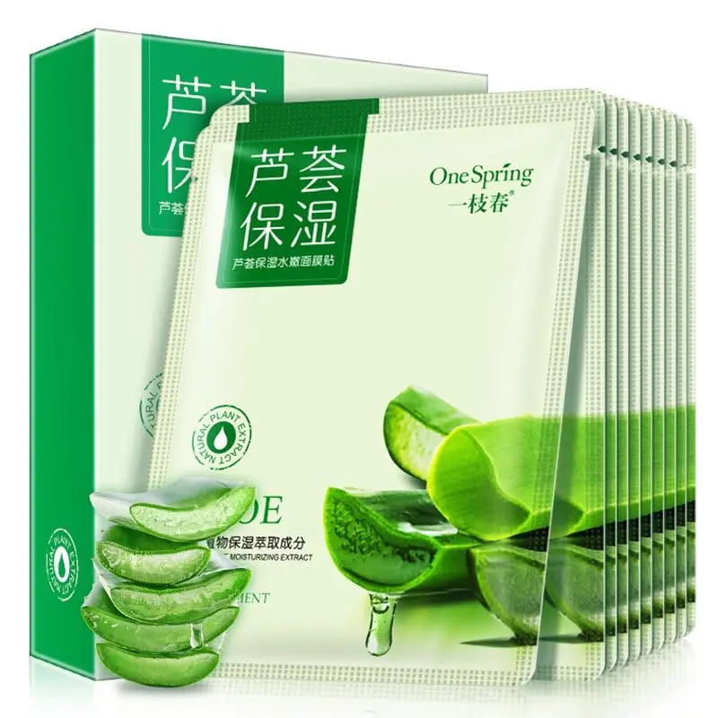 10 шт. весенние маски для лица с алоэ уход за кожей сужающиеся поры увлажняющая