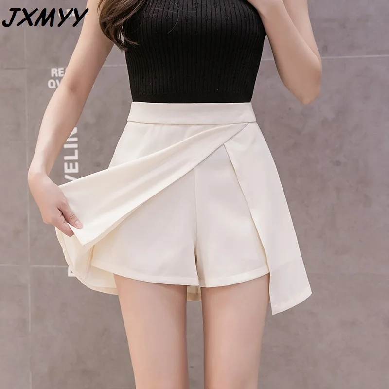 

2021 Fashion New Products Popular Summer High Waist Slim Tight Solid Color A-Line Bust Black Shorts Skirt JXMYY