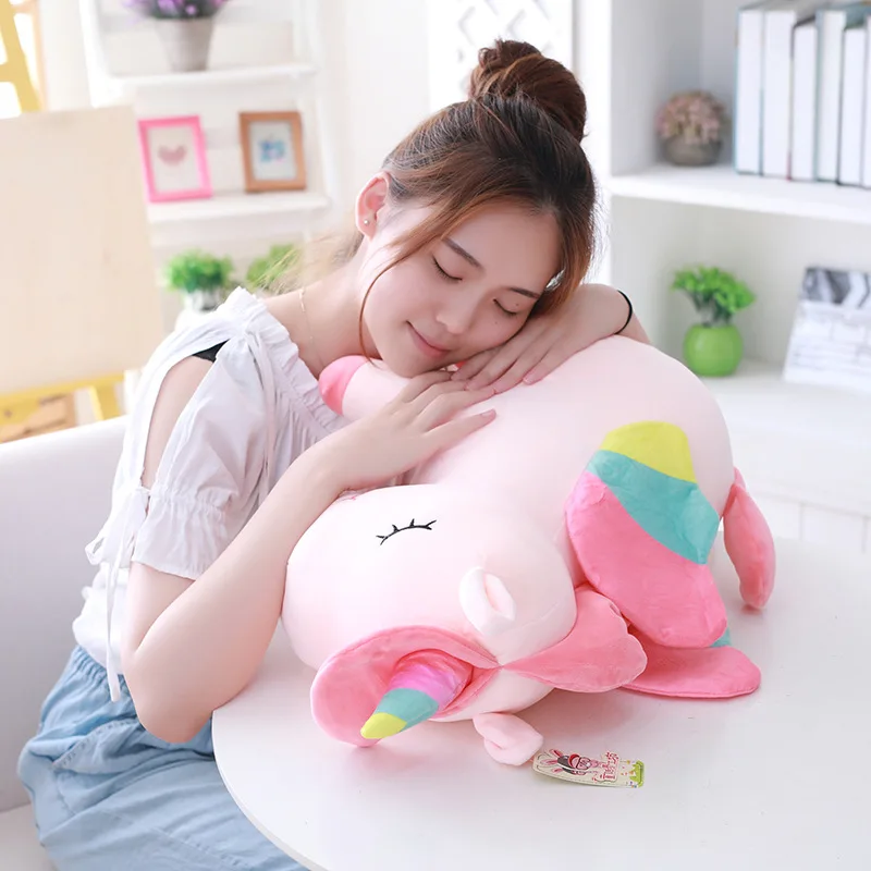

25-70cm Kawai Unicorn Plush Toy Soft Stuffed Unicorn Soft Doll Animal Horse Toy Children Girl Pillow Birthday Gift