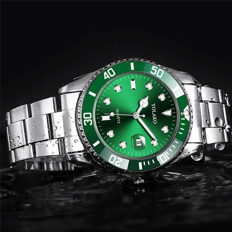 hot sales mens watches date sport quartz analog wrist watch military stainless steel top brand 2022 yolako luxury fashion men free global shipping