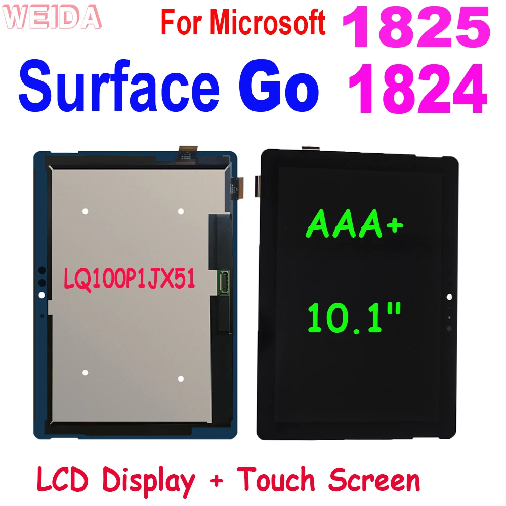 

ЖК-дисплей AAA + 10,1 дюйма для Microsoft Surface Go 1824 1825, ЖК-дисплей кодирующий преобразователь сенсорного экрана в сборе для Surface Go LCD LQ100P1JX51
