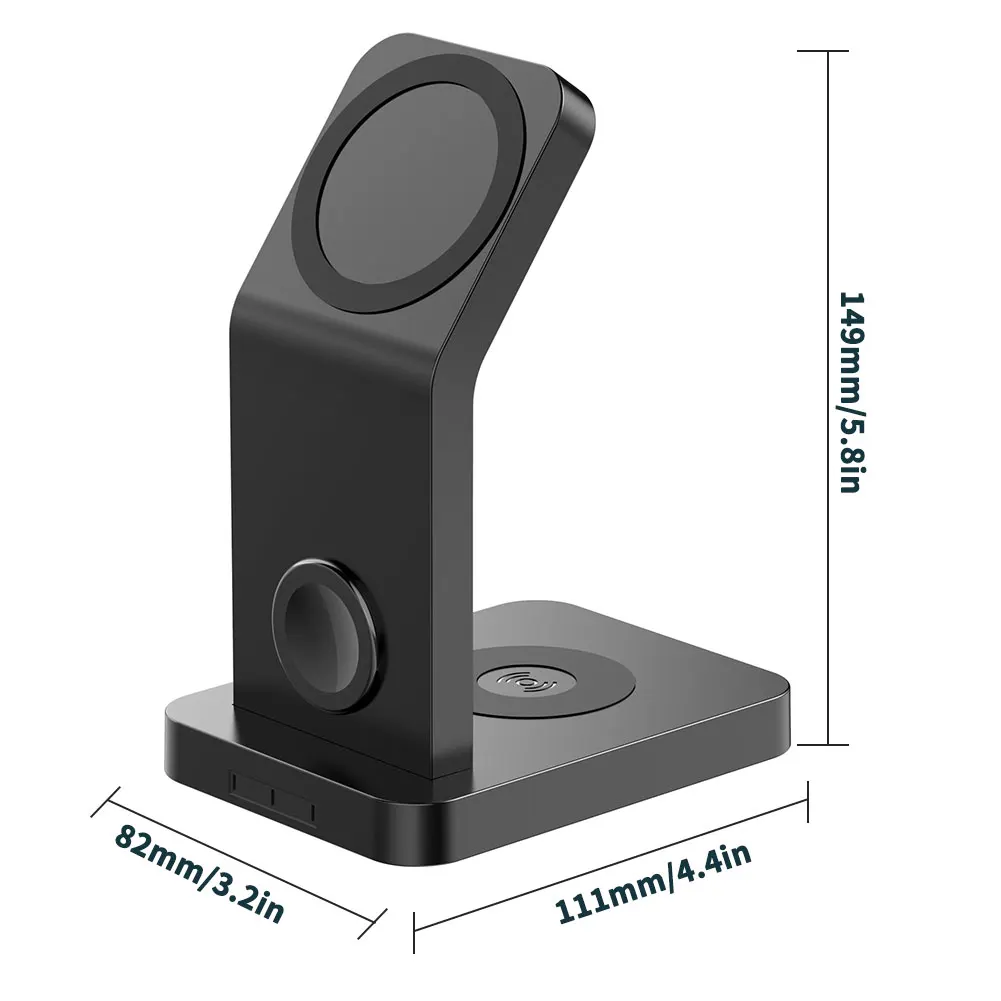 

15W 3in1 Wireless Charger Magnetic Watch Earphone Charging Dock Station Phone Bracket For Iphone Airpos Iwatch Xiaomi Samsung