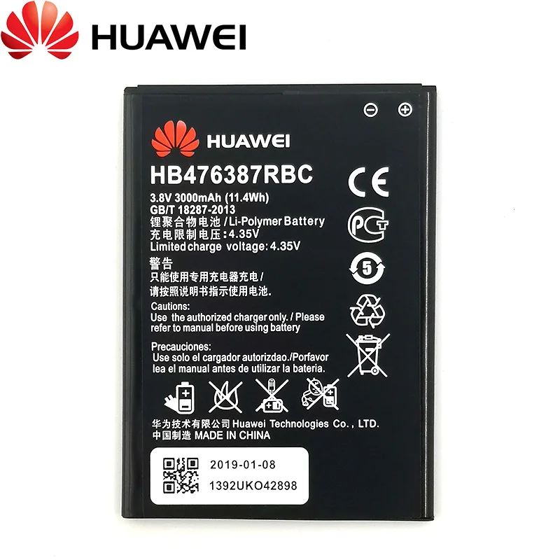 

Huawei 100% Original 3000mAh HB476387RBC Battery For Huawei Honor 3X G750 B199 Phone Latest Production Battery+Tracking Number