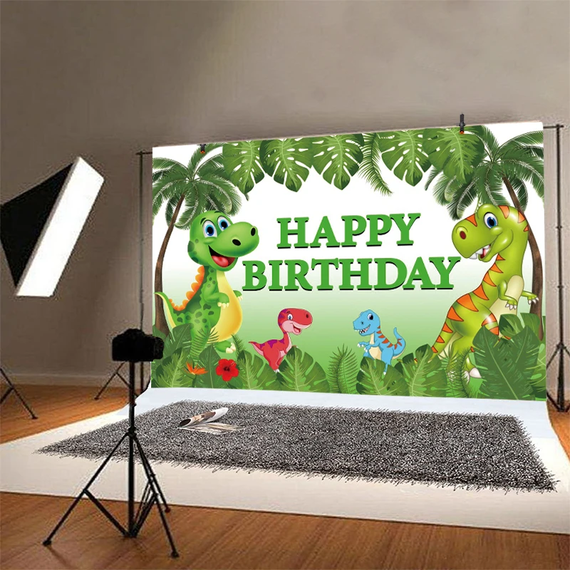 Фон для фотографий динозавр Пальма дикая сафари джунгли парк с днем рождения