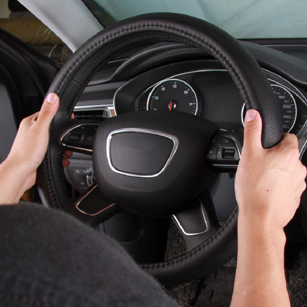 38 см четыре сезона стильный верхний слой натуральная кожа чехол рулевого колеса