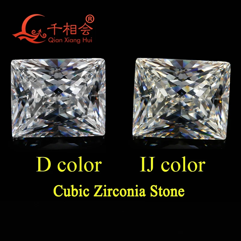 IJ желтовато-белый цвет прямоугольной формы для кубического циркония свободный CZ