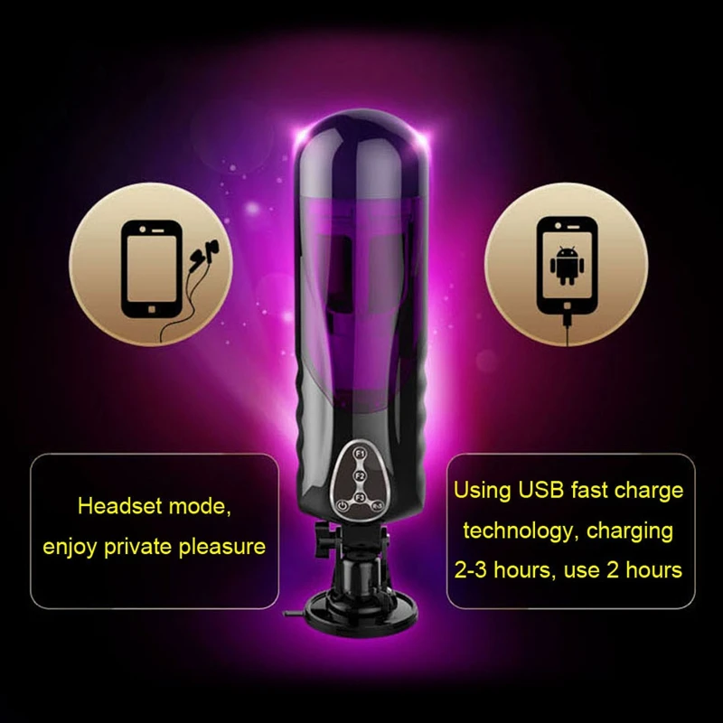 Мужской мастурбатор с электрическим вращением автоматическая телескопическая