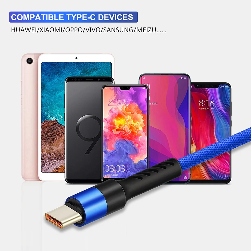 Кабель USB C кабель type C кабель для мобильного телефона Быстрая зарядка телефонный кабель для samsung S9 huawei P10 nintendo Oneplus 5 черный C245