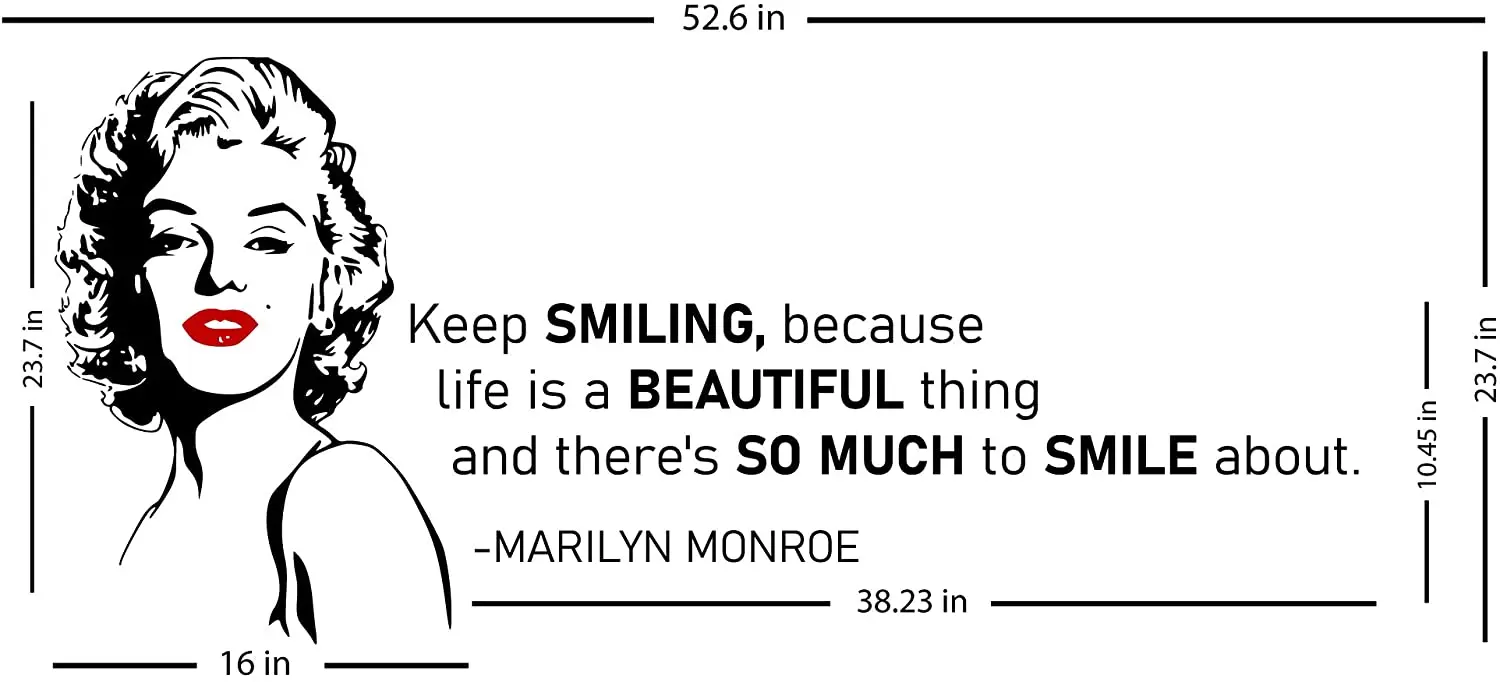 

Best Makeup Marilyn Monroe Decal Inspirational Vinyl Sticker Wall Art Lifestyle Quote Living Room, Home Improvement, Dorm