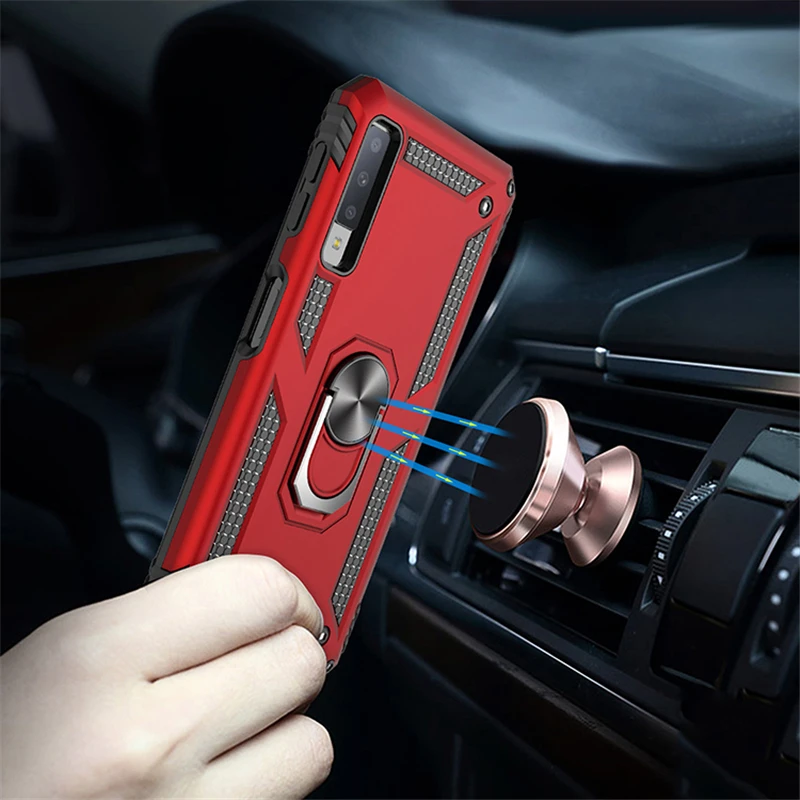 Автомобильный Магнитный бронированный чехол для Samsung Galaxy A7 A6 A8 A9 J4 J6 Plus 2018 A10 A10E A20E