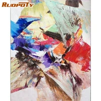 ruopoty frame diy painting by numbers abstract color block landscape paint by numbers on canvas frameless home decoration