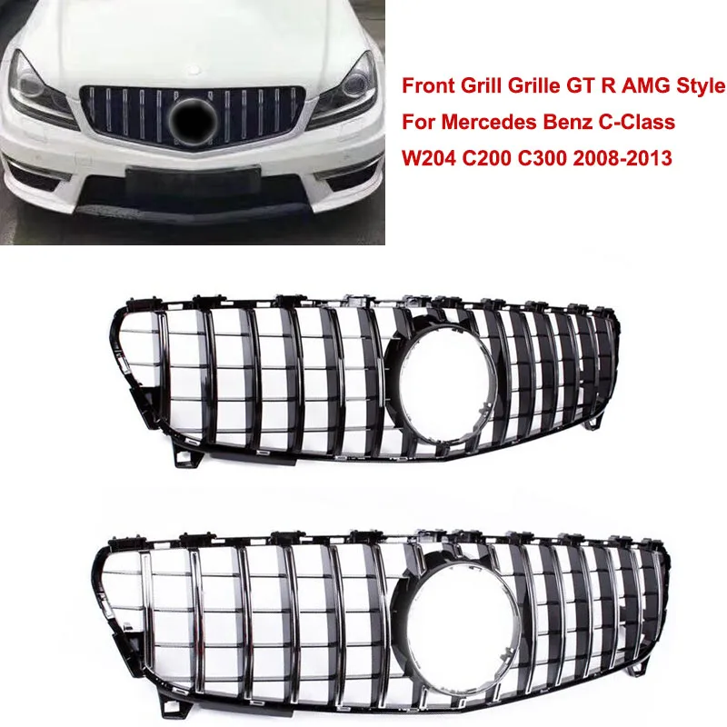 Передняя решетка верхняя GT R AMG для Mercedes Benz C Class W204 C200 C300 2008 2009 2010 2011 2012 2013