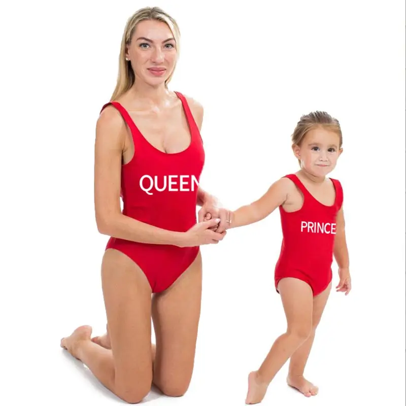 Пляжный Купальник для женщин и маленьких девочек купальный костюм плавленое