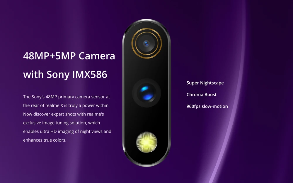 Realme X Snapdragon 710, четыре ядра, 4 ГБ, 64 ГБ, 6,53 дюйма, FHD+ мобильный телефон, 48MP камера VOOC 3,0, быстрое зарядное устройство, смартфон