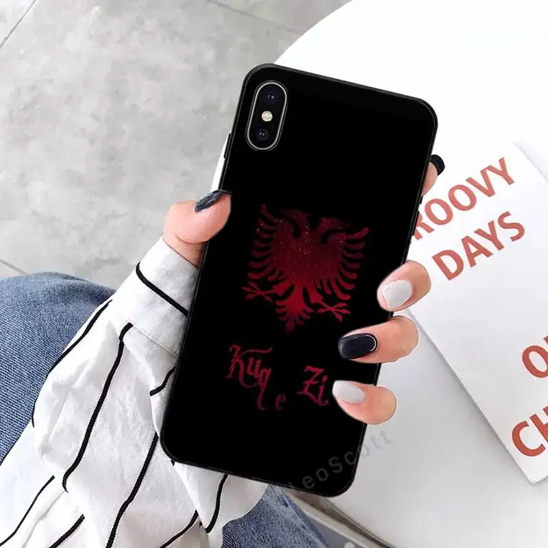 

luxury Albanian Flag Eagle Phone Case coque funda shell for iPhone 11 12 pro XS MAX 8 7 6 6S Plus X 2020 XR Mini