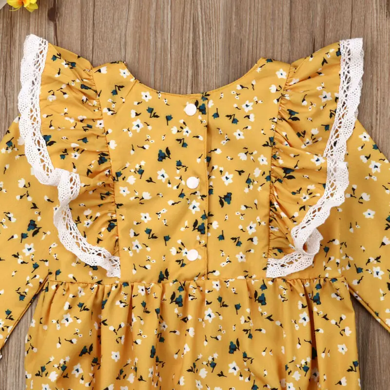 Body para ni&ntilde;a reci&eacute;n nacida, mono de manga larga con flores, Mono Blanco de encaje lateral, conjunto de ropa de 0-24 meses-3