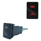 Автомобильный переключатель, Светодиодная панель ВКЛ.ВЫКЛ., SPST, квадратный кнопочный переключатель для Toyota Hilux 092015, с перемычкой, двойной красной лампой