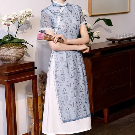 Летние Вьетнам аозай азиатская одежда традиционное платье Чонсам платья |