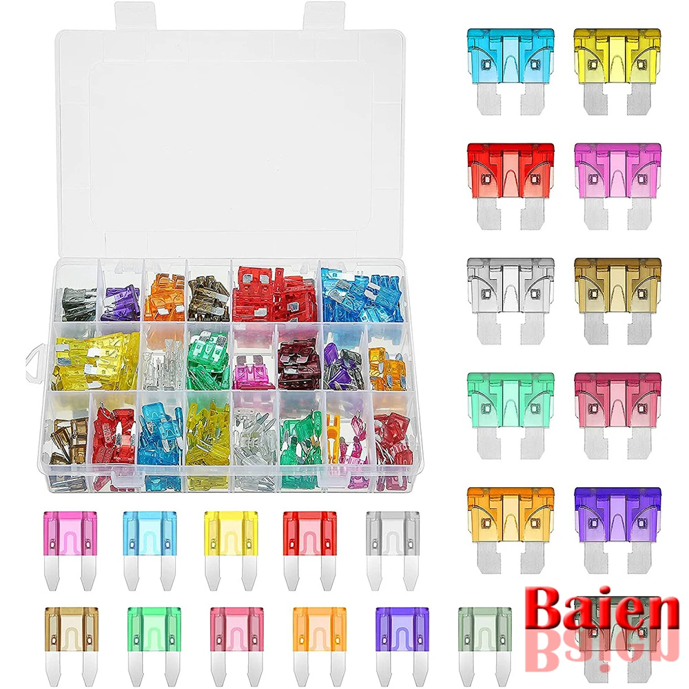

300pcs boxed car fuse blade fuse fuse small and medium Zinc fuse set fuse 100 3a fuse 12v estandar car fuse 3 amp
