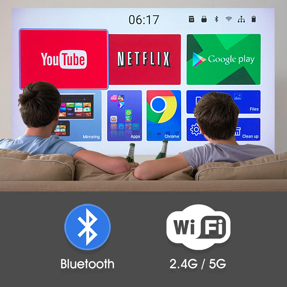 REAL TV C2 мини DLP проектор Android WiFi Bluetooth портативный видеопроектор домашний кинотеатр