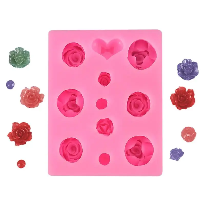 

Candy Mold Flower Heart Chocolate Fondant Mold Cute Mold For Cake Decorating DIY Home Baking Suger Craft Tools