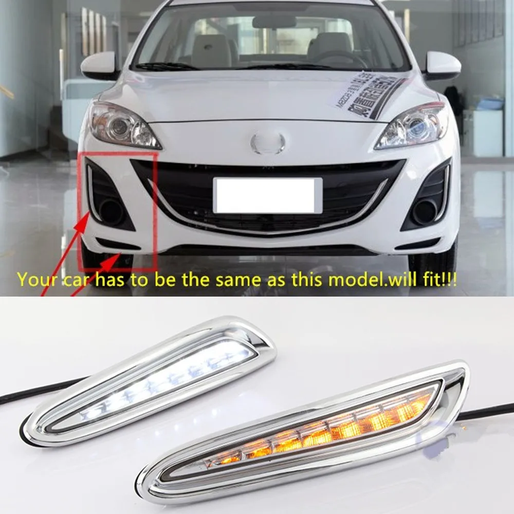 DRL для Mazda 3 Mazda3 Axela 2010 2011 2012 2013 дневные ходовые огни противотуманная фара желтый