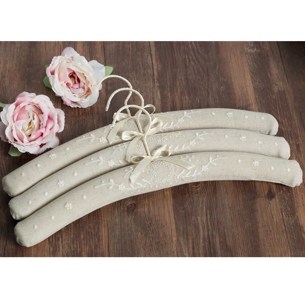 Luxury Floral Padded Hanger Wedding Bridal Dress Clothes Rotating Hook | Дом и сад