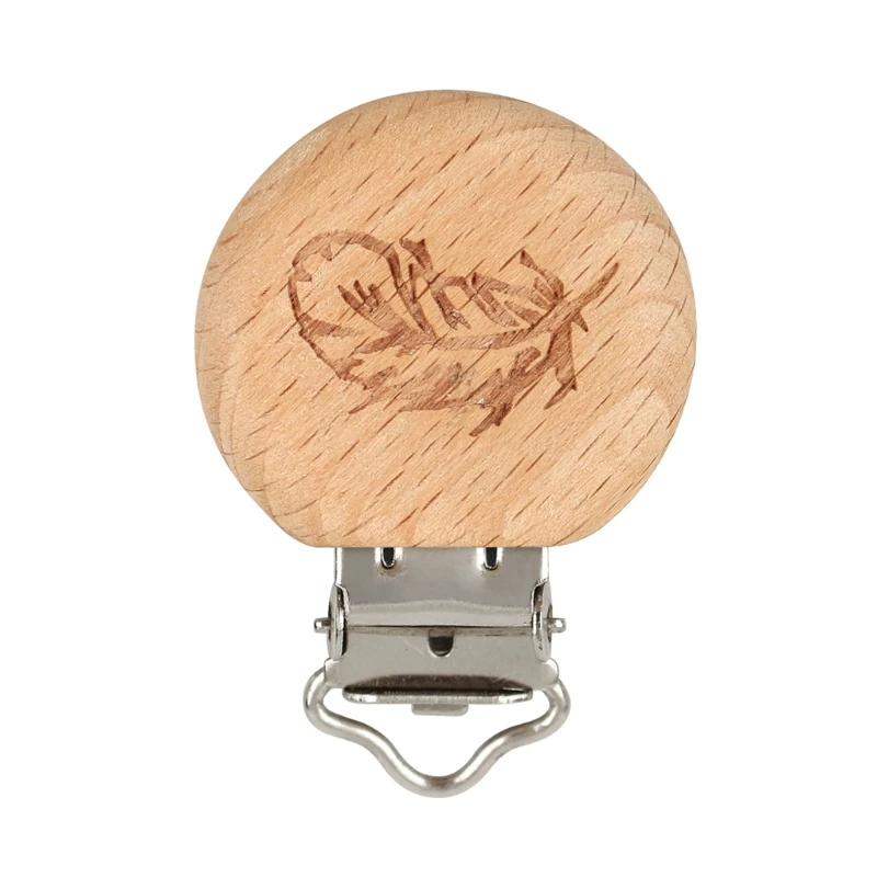 

Beech Wooden Clip Round Dummy Clip Baby Teething Pacifier Chain Holder Making