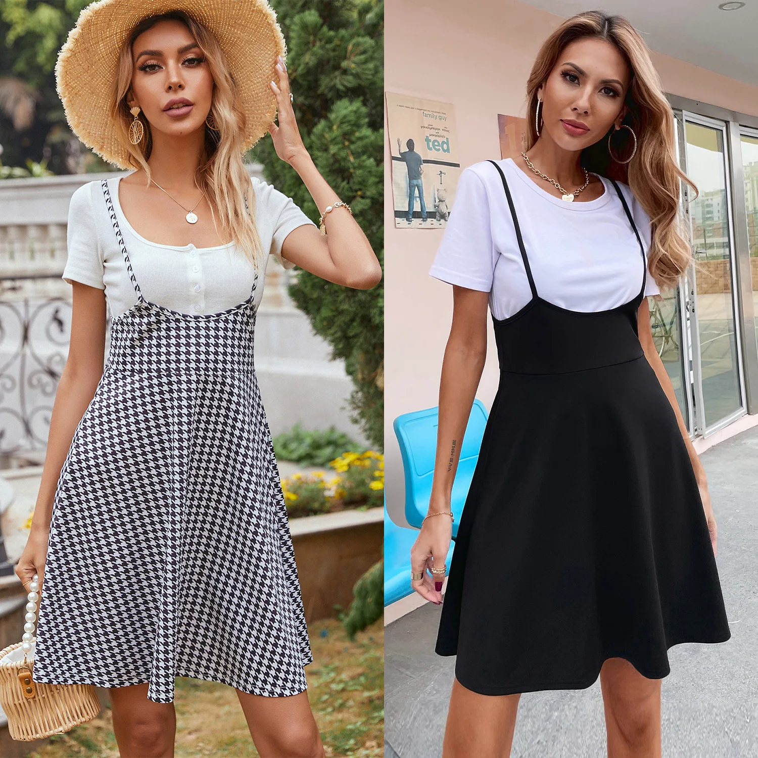 

Summer Women's Dress 2021 Birthday Outfits For Women Y2k Fashion Temperament Retro Sling Summer Dresses Traf Sukienka Dresses