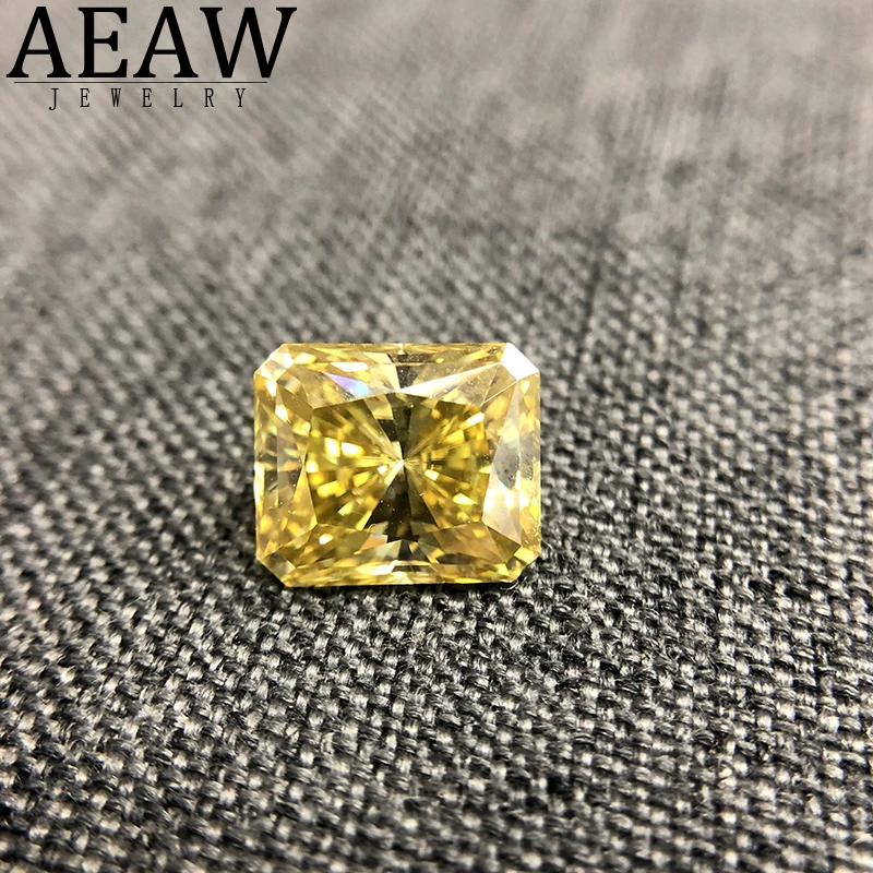 Лучистой огранки 3 0 карат Желтый цвет Муассанит Свободный Камень VVS отличная