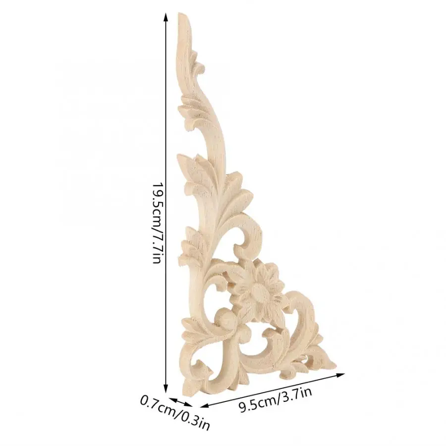Металлическая резная угловая аппликация из дерева 4 шт. красивое украшение для