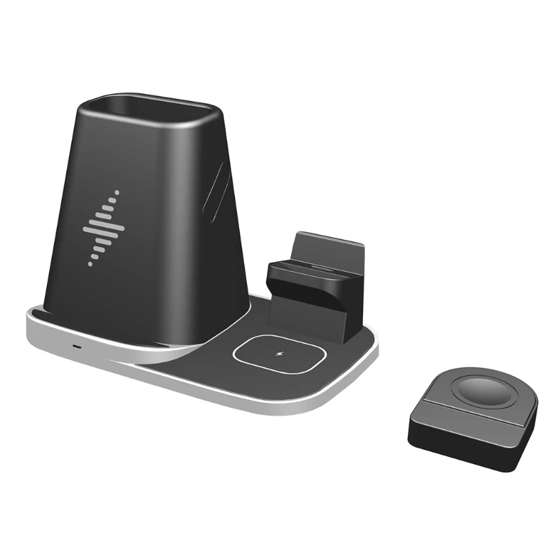 

4in1 10W Wireless Charger Stand Holder For -Samsung -Galaxy Watch/Buds i-Phone Mobile Phones with Desk Pencil Organizer
