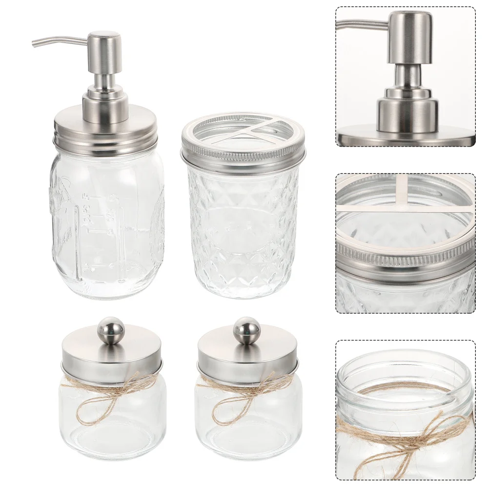 

1 Set of 4pcs Toothbrush and Soap Boxes for Bathroom Storage Containers (Silver)