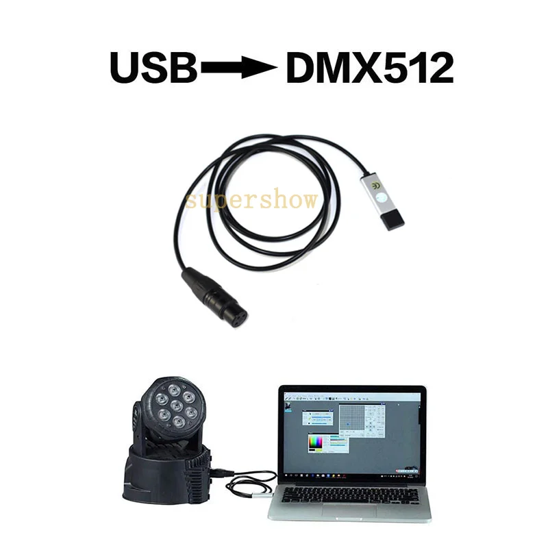 Компьютер PC Освещение сцены контроллер Диммер USB для DMX Интерфейс адаптер