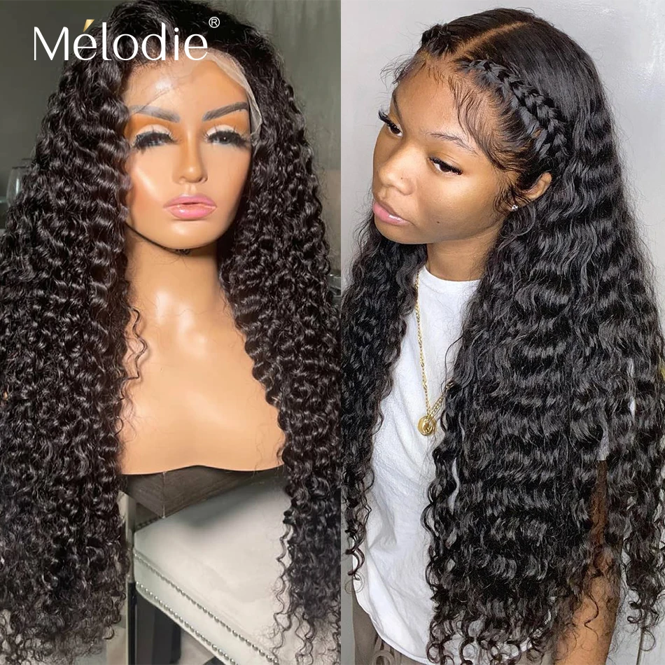 Парик из бразильских человеческих волос с глубокой волной 30/40 дюймов 13x6