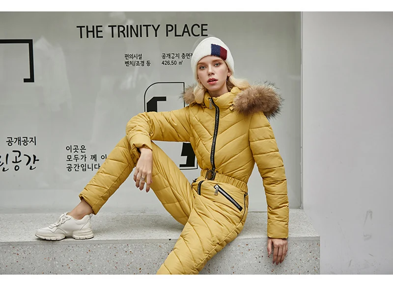 New Women Ski jacket and Pant Ski suits Females Jumpsuit Women Snowboard Waterproof Overall Russia