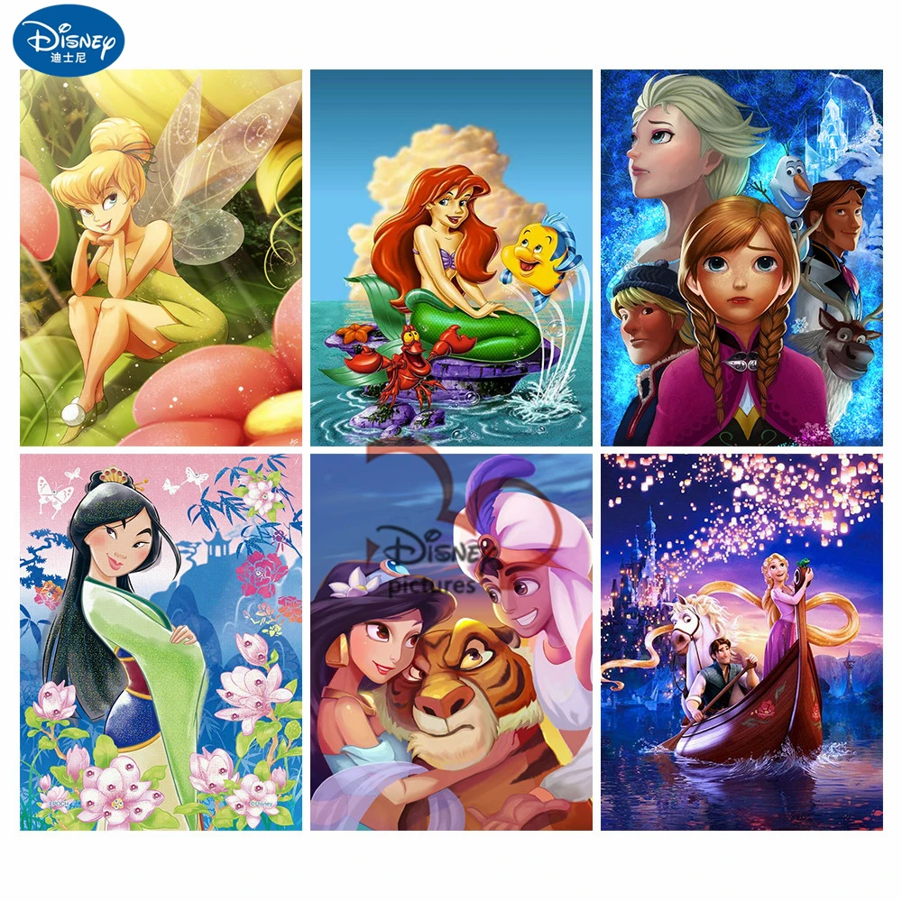 

Алмазная живопись 5d «сделай сам», диснеевские Мультяшные персонажи, искусственные квадратные и круглые вышивки, мозаика, вышивка крестиком...