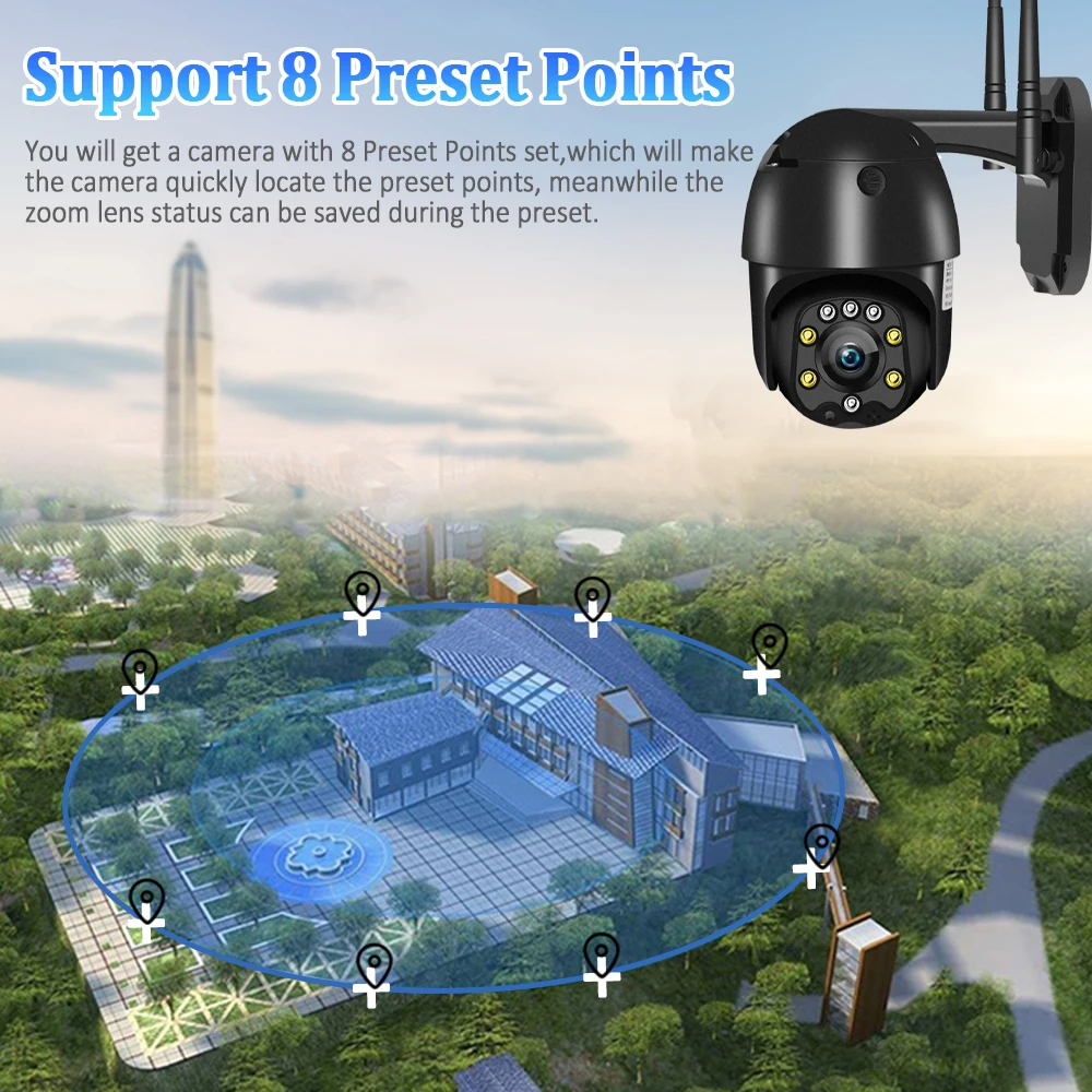 5MP IP Camera Outdoor 4G SIM Card PTZ Security CCTV WIFI Wireless 5X Optical Zoom 2.7-13.5mm Lens Surveillance Camhi APP | Безопасность