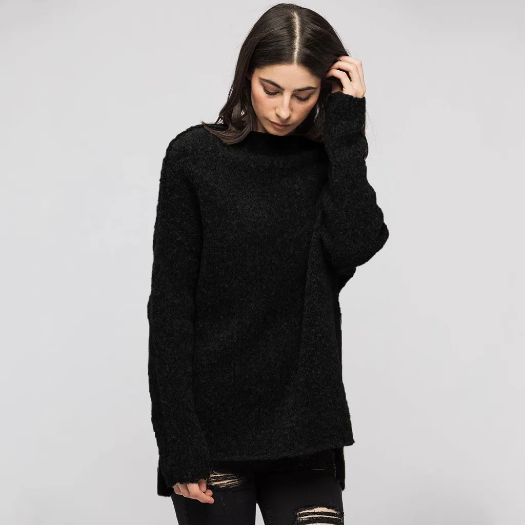 Вязаные свитера женские Пуловеры Повседневная свите с длинными рукавами зимняя