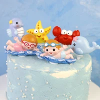 ocean creatures cake decor summer swimming party kids one 1st birthday party beach baby shower its a boy or a girl sea party
