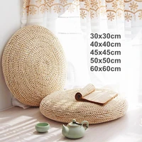 3040cm round natural weave straw handmade pillow floor yoga seat mat thickening chair tatami meditation window cushion