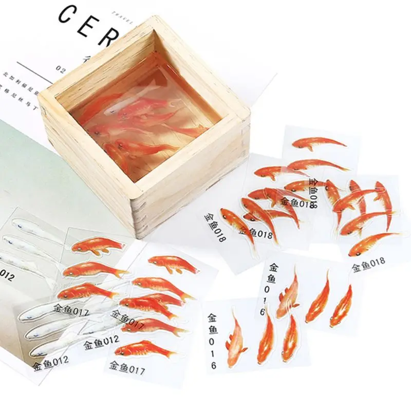 19 шт./компл. 3D эпоксидный наполнитель для золотых рыбок утка наклейки