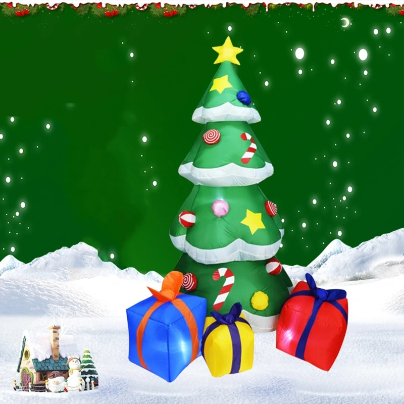 

210CM LED lighting inflatable Christmas tree air pump model blowing balloon toy R9JC