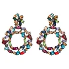 KMVEXO Роскошные хрустальные Висячие серьги для женщин 2019 большая красочная эффектная серьга со стразами женские свадебные украшения подарки