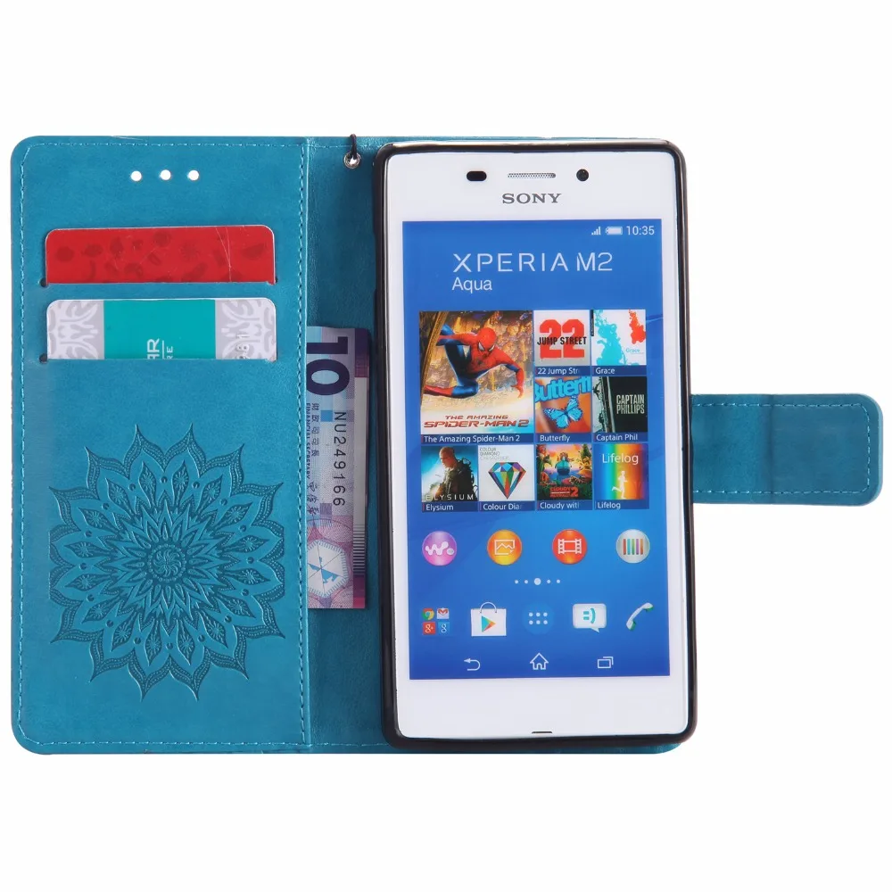 Чехол для Sony Xperia M2 чехол dual S50H D2303 D2305 D2306 кожаный чехол-книжка с 3d-узором и