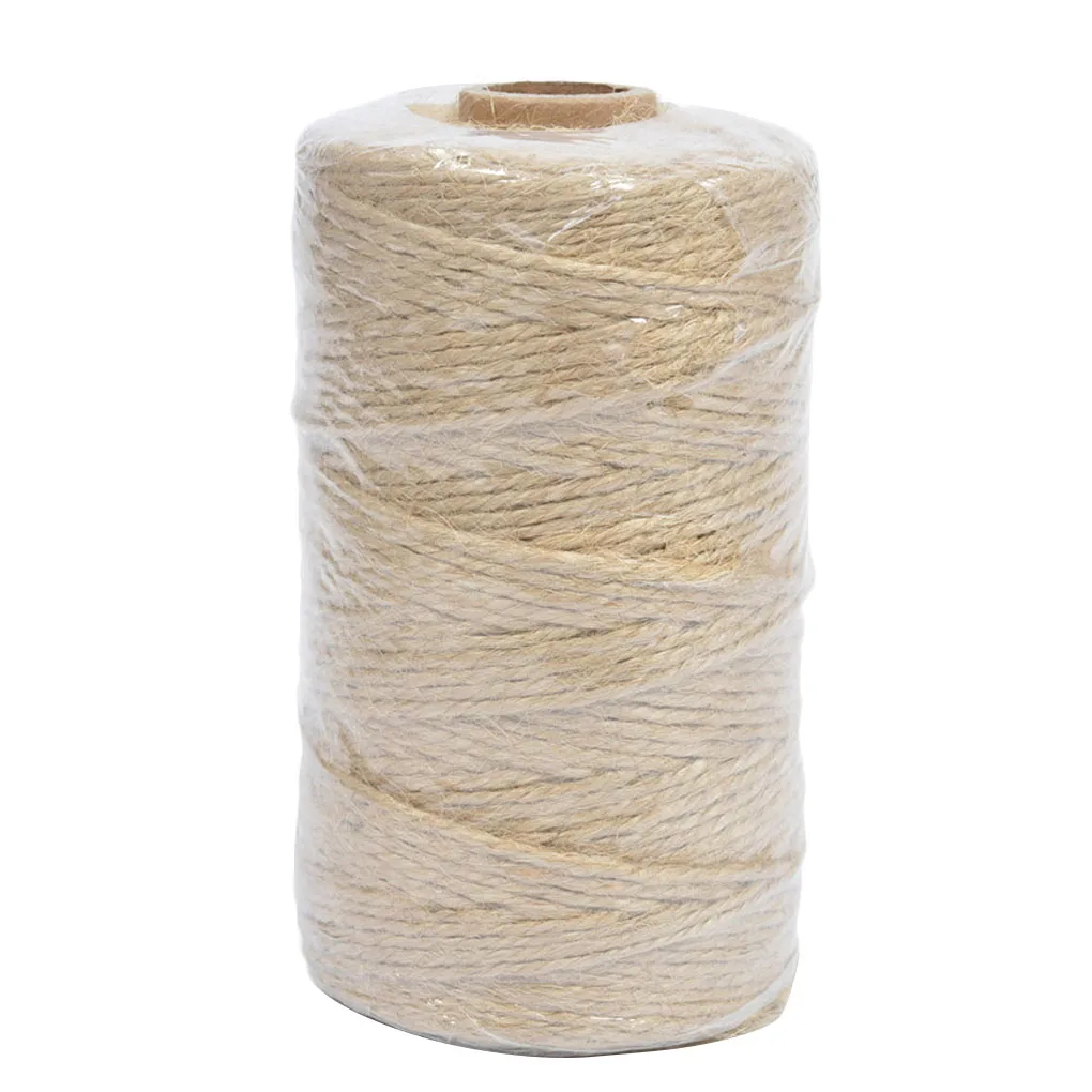1 рулон натуральный джутовый шпагат 3-слойная джутовая веревка пеньковая шнур для
