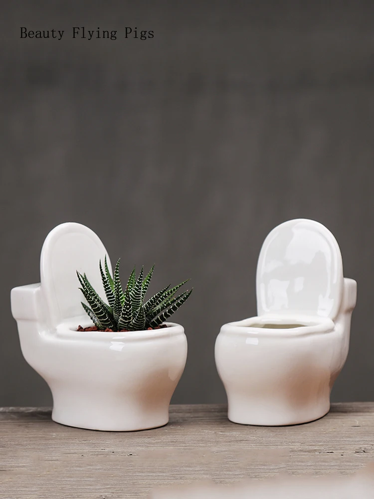 Креативный Туалет стиль балкон цветочный горшок для суккулентных растений