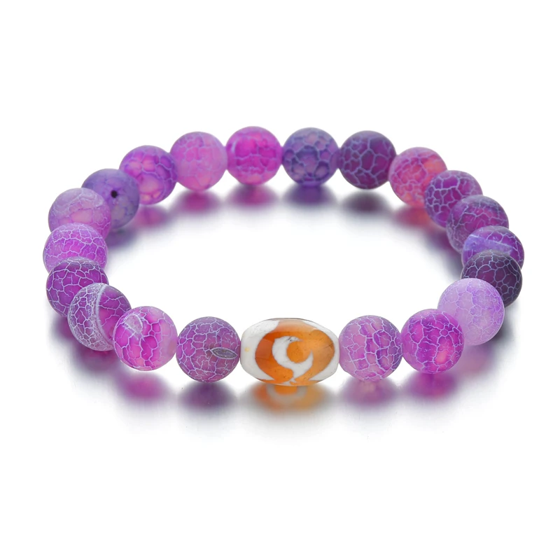 Красочные браслеты с бусинами из натурального камня для женщин розовый