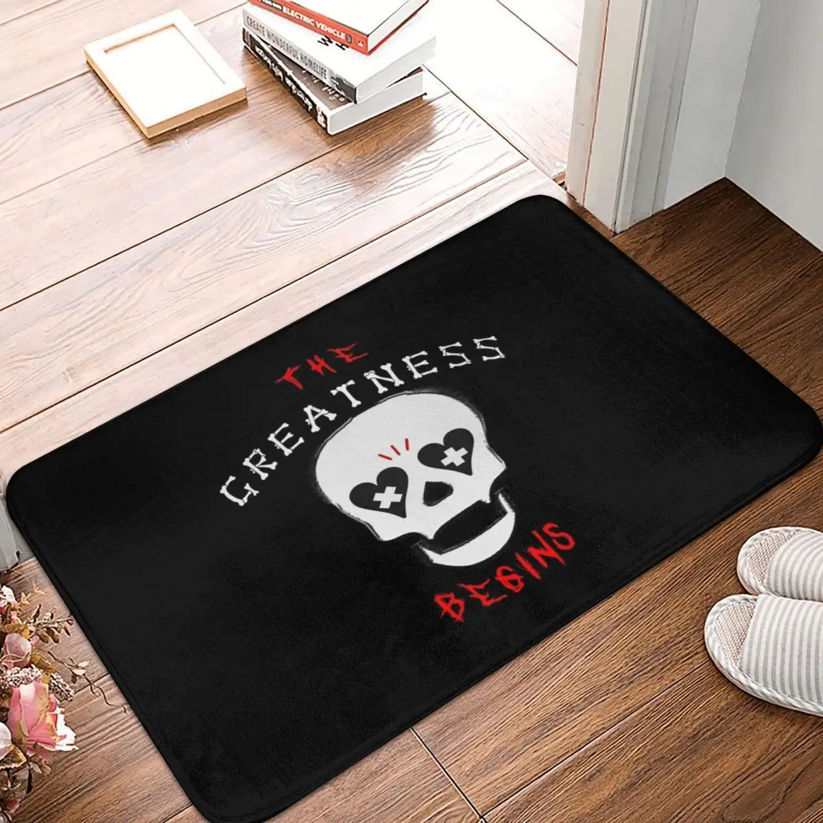 

THE GREATNESS BEGINS Doormat Carpet Mat Rug Polyester PVC Anti-slip Floor Decor Bath Bathroom Kitchen Bedroom 40x60
