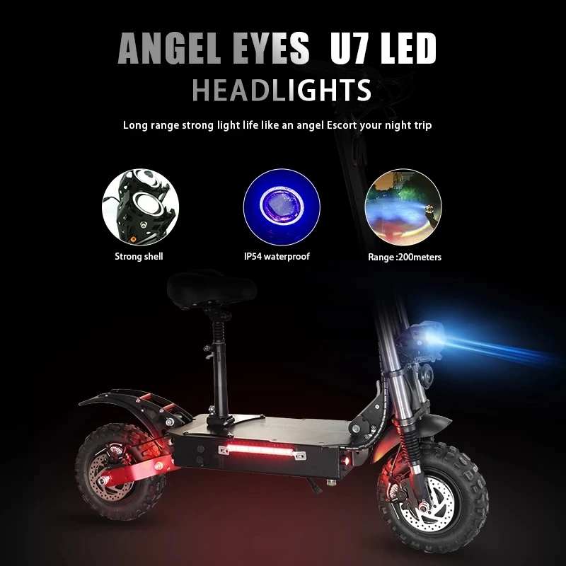 

3600W Powerful Electric Scooter Max Speed 85km/h E Scooter Dual Motor Max Milage 70km Folding Adult 11inch patinete eltrico